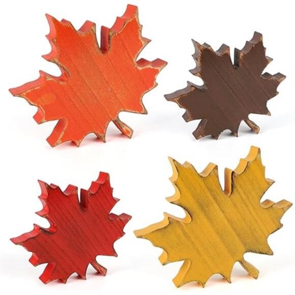 Wooden Fall Leaves Decorations for Home Office Indoor, Farmhouse - Picture 7 of 7